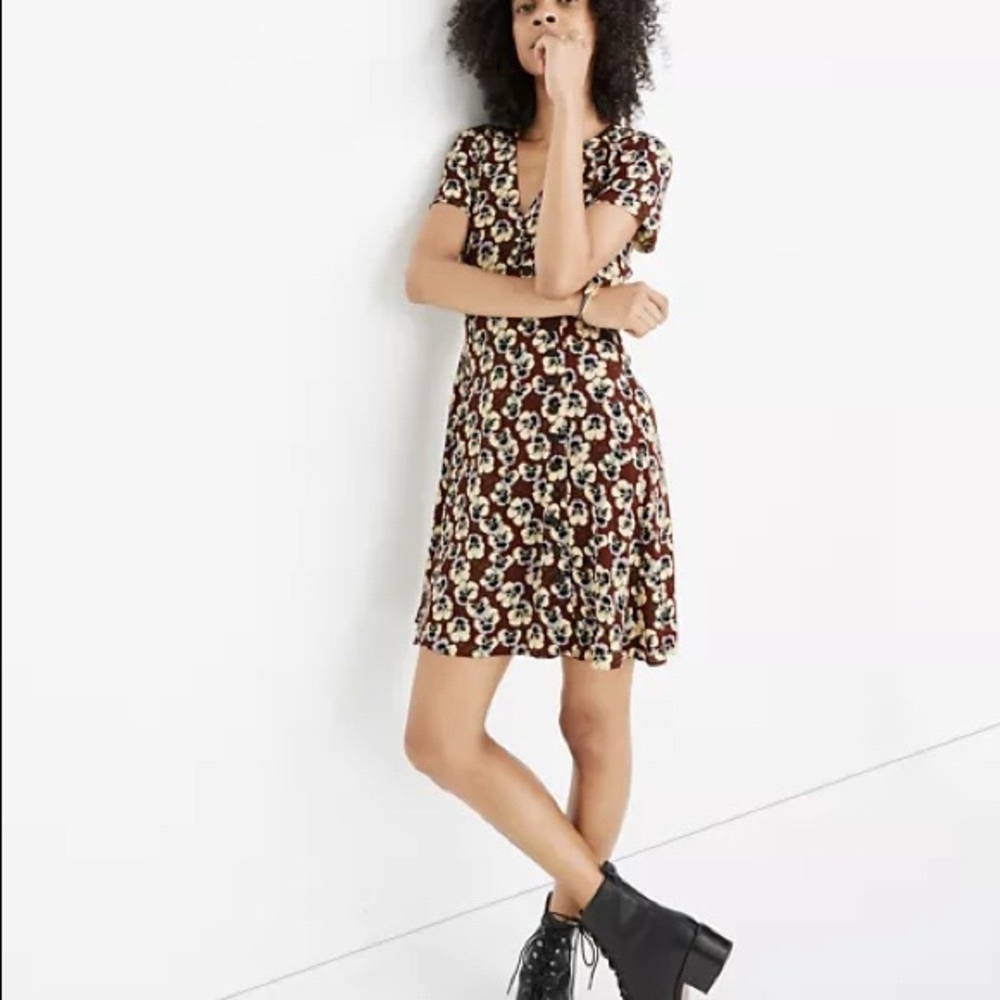 Madewell Button Wrap Dress Viola Floral